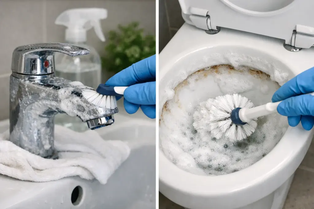 Ni vinaigre ni bicarbonate : l’astuce ultime pour enlever le tartre des robinets et des toilettes instantanément